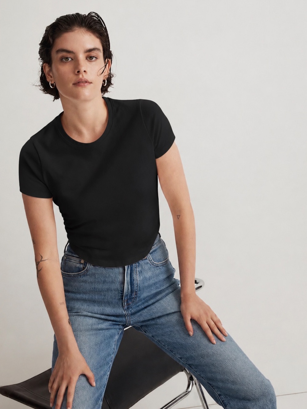 Madewell Black Short Sleeve Crewneck Tee